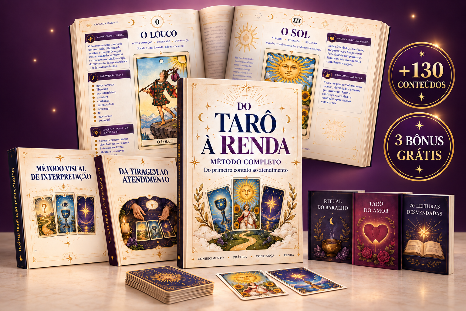 Mockup da oferta completa Do Tarot à Renda