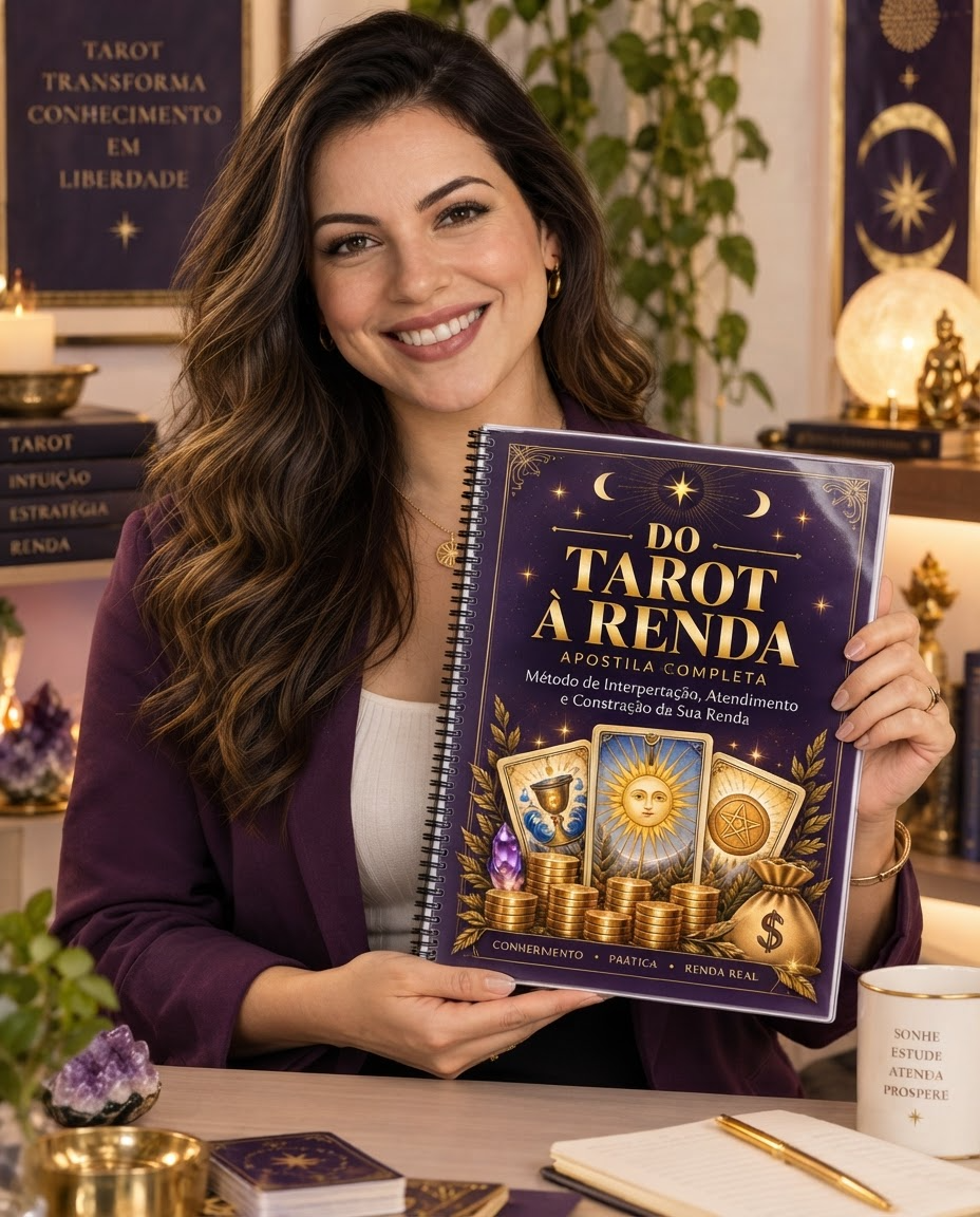 Helena Duarte apresentando o método Do Tarot à Renda